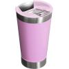 imageStanley StayChill Beer Pint 16 oz  Wide Mouth Lid  Builtin Bottle Opener  Beer Tumbler Cup  Insulated Stainless Steel Pint Glass  BPAFree  Rose Quartz GlowLilac Gloss