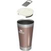 imageStanley StayChill Beer Pint 16 oz  Wide Mouth Lid  Builtin Bottle Opener  Beer Tumbler Cup  Insulated Stainless Steel Pint Glass  BPAFree  Rose Quartz GlowRose Quartz Glow