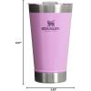 imageStanley StayChill Beer Pint 16 oz  Wide Mouth Lid  Builtin Bottle Opener  Beer Tumbler Cup  Insulated Stainless Steel Pint Glass  BPAFree  Rose Quartz GlowLilac Gloss