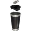 imageStanley StayChill Beer Pint 16 oz  Wide Mouth Lid  Builtin Bottle Opener  Beer Tumbler Cup  Insulated Stainless Steel Pint Glass  BPAFree  Rose Quartz GlowCharcoal Glow