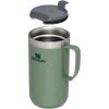 imageStanley StayHot Camp Mug 24 oz  Press Fit Drink Through Lid  Cup for Coffee Tea and Drinks  Insulated Stainless Steel Coffee Mug  BPAFree  Hammertone SilverHammertone Green