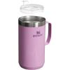 imageStanley StayHot Camp Mug 24 oz  Press Fit Drink Through Lid  Cup for Coffee Tea and Drinks  Insulated Stainless Steel Coffee Mug  BPAFree  Hammertone SilverLilac Gloss