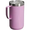 imageStanley StayHot Camp Mug 24 oz  Press Fit Drink Through Lid  Cup for Coffee Tea and Drinks  Insulated Stainless Steel Coffee Mug  BPAFree  Hammertone SilverLilac Gloss