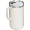 imageStanley StayHot Camp Mug 24 oz  Press Fit Drink Through Lid  Cup for Coffee Tea and Drinks  Insulated Stainless Steel Coffee Mug  BPAFree  Hammertone SilverCream Gloss