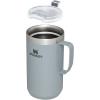 imageStanley StayHot Camp Mug 24 oz  Press Fit Drink Through Lid  Cup for Coffee Tea and Drinks  Insulated Stainless Steel Coffee Mug  BPAFree  Hammertone SilverHammertone Silver