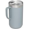 imageStanley StayHot Camp Mug 24 oz  Press Fit Drink Through Lid  Cup for Coffee Tea and Drinks  Insulated Stainless Steel Coffee Mug  BPAFree  Hammertone SilverHammertone Silver