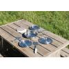 imageStanley Wildfare Pro 15Piece Stainless Steel Fry Pan Cook Set  875 in Fry Pan with Fold ampamp Lock Handle  Plates and Utensils  Camping Essentials for Your Camp Kitchen  BPAFreePale Pebble  Stone