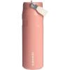 imageStanley IceFlow Flip Straw 20 Water Bottle 24 oz  BuiltIn Straw for Travel and Sports  Lightweight and Leak Resistant  Insulated Stainless Steel  BPAFree  Strawberry CreamExclusive Sienna