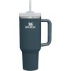 imageStanley Quencher H20 Tumbler with Handle and Straw 40 oz  Flowstate 3Position Lid  Cup Holder Compatible for Travel  Insulated Stainless Steel Cup  BPAFree  Rose Petal ShimmerStormy Sea
