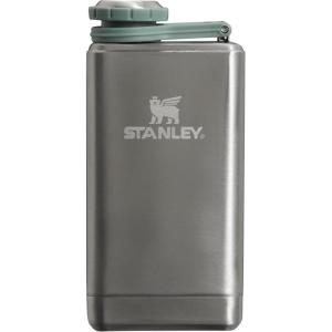 imageStanley Adventure PreParty Flask 8 oz  Leakproof Hip Flask  Hinge Connected Never Lose Cap  Insulated Stainless Steel Liquor Container  BPAFree  Hammertone GreenStainless Steel