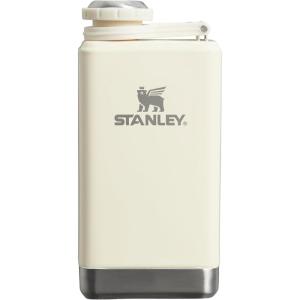 imageStanley Adventure PreParty Flask 8 oz  Leakproof Hip Flask  Hinge Connected Never Lose Cap  Insulated Stainless Steel Liquor Container  BPAFree  Hammertone GreenCream Gloss