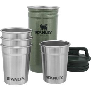 imageStanley Adventure PreParty Nesting Shot Glass Set  4 Shot Glasses in Travel Carrying Case  2 oz Stainless Steel Shooters  BPAFree  Cream GlossHammertone Green