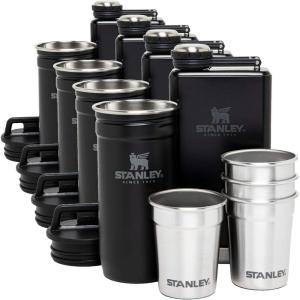 imageStanley Adventure PreParty Nesting Shot Glass Set  4 Shot Glasses in Travel Carrying Case  2 oz Stainless Steel Shooters  BPAFree  Cream GlossMatte Black
