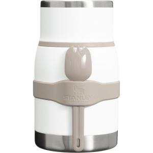 imageStanley Adventure ToGo Food Jar and Spork 24 oz  Vacuum Insulated Thermos Food Container  Wide Mouth Screw On Lid  Packable for Travel  Stainless Steel with Leakproof Lid  BPAFree  Chili RedFrost