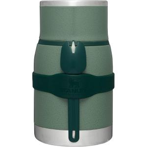 imageStanley Adventure ToGo Food Jar and Spork 24 oz  Vacuum Insulated Thermos Food Container  Wide Mouth Screw On Lid  Packable for Travel  Stainless Steel with Leakproof Lid  BPAFree  Chili RedHammertone Green