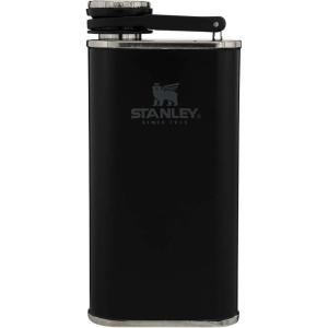 imageStanley Classic Easy Fill Wide Mouth Flask 8 oz  Leakproof Hip Flask  Hinge Connected Never Lose Cap  Insulated Stainless Steel Liquor Container  BPAFree  Wisteria ShineMatte Black