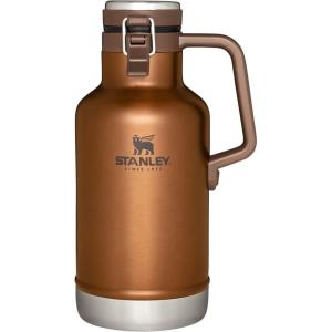 imageStanley Classic EasyPour Growler 64 oz  Keeps Beer Cold or Coffee Hot  Leakproof Steel Lined Lid and Easy to Carry Handle  Insulated Stainless Steel  BPAFree  AshMaple
