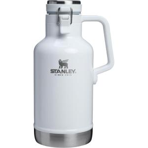 imageStanley Classic EasyPour Growler 64 oz  Keeps Beer Cold or Coffee Hot  Leakproof Steel Lined Lid and Easy to Carry Handle  Insulated Stainless Steel  BPAFree  AshFrost Gloss