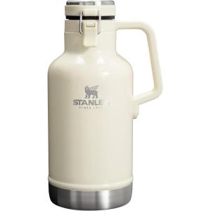 imageStanley Classic EasyPour Growler 64 oz  Keeps Beer Cold or Coffee Hot  Leakproof Steel Lined Lid and Easy to Carry Handle  Insulated Stainless Steel  BPAFree  AshCream Gloss