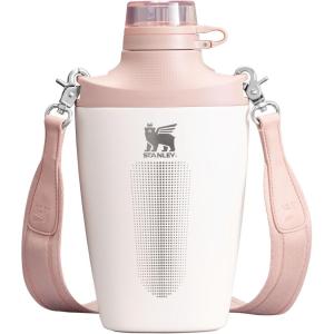 imageStanley Cross Bottle 23 oz  Travel Water Bottle with Jacquard Strap  Leakproof Tritan Lid with Removable Straw  Insulated Stainless Steel  BPAFree  Dried PineRose Quartz
