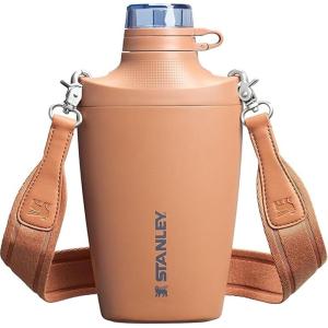 imageStanley Cross Bottle 23 oz  Travel Water Bottle with Jacquard Strap  Leakproof Tritan Lid with Removable Straw  Insulated Stainless Steel  BPAFree  Dried PineToast VRT