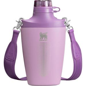 imageStanley Cross Bottle 23 oz  Travel Water Bottle with Jacquard Strap  Leakproof Tritan Lid with Removable Straw  Insulated Stainless Steel  BPAFree  Dried PineLilac