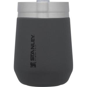 imageStanley GO Everyday Wine Tumbler 10 oz  Press Fit Drink Through Lid  Beverage Coffee and Cocktail Cup  Insulated Stainless Steel Wine Glass  BPAFree  PolarCharcoal