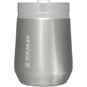 imageStanley GO Everyday Wine Tumbler 10 oz  Press Fit Drink Through Lid  Beverage Coffee and Cocktail Cup  Insulated Stainless Steel Wine Glass  BPAFree  PolarStainless Steel
