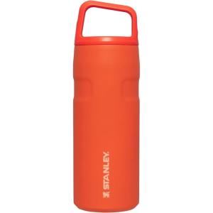 imageStanley IceFlow Cap and Carry Water Bottle  Wide Mouth Twist Lid  Lightweight ampamp Leakproof for Travel ampamp Sports  Insulated Stainless Steel  BPAFreeTigerlily