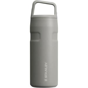 imageStanley IceFlow Cap and Carry Water Bottle  Wide Mouth Twist Lid  Lightweight ampamp Leakproof for Travel ampamp Sports  Insulated Stainless Steel  BPAFreeAsh