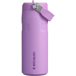 imageStanley IceFlow Flip Straw 20 Water Bottle 24 oz  BuiltIn Straw for Travel and Sports  Lightweight and Leak Resistant  Insulated Stainless Steel  BPAFree  Strawberry CreamLilac