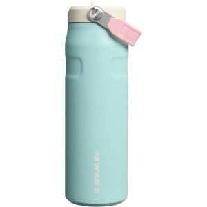imageStanley IceFlow Flip Straw 20 Water Bottle 24 oz  BuiltIn Straw for Travel and Sports  Lightweight and Leak Resistant  Insulated Stainless Steel  BPAFree  Strawberry CreamPoolside