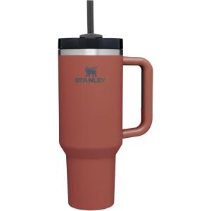 imageStanley Quencher H20 Tumbler with Handle and Straw 40 oz  Flowstate 3Position Lid  Cup Holder Compatible for Travel  Insulated Stainless Steel Cup  BPAFree  Rose Petal ShimmerRed Rust