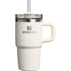 imageStanley Quencher H20 Tumbler with Handle and Straw 40 oz  Flowstate 3Position Lid  Cup Holder Compatible for Travel  Insulated Stainless Steel Cup  BPAFree  Rose Petal ShimmerFluted Cream Gloss