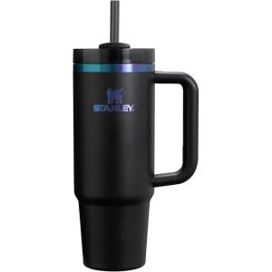 imageStanley Quencher H20 Tumbler with Handle and Straw 40 oz  Flowstate 3Position Lid  Cup Holder Compatible for Travel  Insulated Stainless Steel Cup  BPAFree  Rose Petal ShimmerBlack Chroma