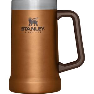 imageStanley StayChill Beer Stein 24 oz  Heavy Duty Big Grip Handle  Beer Tumbler Drink Cup Holds 2 Cans  Insulated Stainless Steel Party Mug  BPAFree  TigerlilyMaple