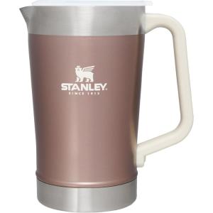 imageStanley StayChill Pitcher 64 oz  Cold Water Beer and Drink Pitcher with Lid  Large Capacity Durable Beverage Container with Handle  Insulated Stainless Steel  BPAFree  Frost GlossRose Quartz Glow