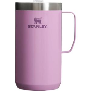 imageStanley StayHot Camp Mug 24 oz  Press Fit Drink Through Lid  Cup for Coffee Tea and Drinks  Insulated Stainless Steel Coffee Mug  BPAFree  Hammertone SilverLilac Gloss