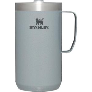 imageStanley StayHot Camp Mug 24 oz  Press Fit Drink Through Lid  Cup for Coffee Tea and Drinks  Insulated Stainless Steel Coffee Mug  BPAFree  Hammertone SilverHammertone Silver