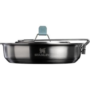 imageStanley Wildfare Core 12Piece Stainless Steel Fry Pan Cook Set  1 qt Fry Pan with Fold ampamp Lock Handle  Plates Utensils Spatula  Camping Essentials for Your Camp Kitchen  BPAFree1 QT