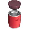 imageStanley Adventure ToGo Food Jar 18 oz  Vacuum Insulated Thermos Food Container  Wide Mouth Screw On Lid  Packable for Travel  Stainless Steel with Leakproof Lid  BPAFree  Black GlowChili Red