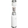imageStanley AdventureToGo Vacuum Bottle 14 qt  Wide Mouth with Leakproof Cup Lid  Keep Drinks Hot or Cold  Packable for Travel  Insulated Stainless Steel Thermal Bottle  BPAFree  ToastFrost White