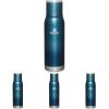 imageStanley AdventureToGo Vacuum Bottle 14 qt  Wide Mouth with Leakproof Cup Lid  Keep Drinks Hot or Cold  Packable for Travel  Insulated Stainless Steel Thermal Bottle  BPAFree  ToastBlue Glow