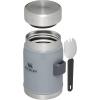 imageStanley Classic Food Jar and Spork 14 oz  Vacuum Insulated Thermos Food Container  Wide Mouth Screw On Lid  Packable for Travel  Stainless Steel with Leakproof Lid  BPAFree  Hammertone SilverHammertone Silver