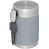 imageStanley Classic Food Jar and Spork 14 oz  Vacuum Insulated Thermos Food Container  Wide Mouth Screw On Lid  Packable for Travel  Stainless Steel with Leakproof Lid  BPAFree  Hammertone SilverHammertone Silver