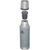 imageStanley Classic Legendary Vacuum Bottle 20 oz  Wide Mouth with Leakproof Cup Lid  Keep Drinks Hot or Cold  Packable for Travel  Insulated Stainless Steel Thermal Bottle  BPAFree  Matte BlackHammertone Silver