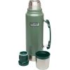 imageStanley Heritage Classic Vacuum Bottle with Handle 11 qt  Wide Mouth with Leakproof Cup Lid  Keep Drinks Hot or Cold for Travel  Insulated Stainless Steel Thermos  BPAFree  Hammertone GreenHammertone Green
