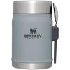 imageStanley Classic Food Jar and Spork 14 oz  Vacuum Insulated Thermos Food Container  Wide Mouth Screw On Lid  Packable for Travel  Stainless Steel with Leakproof Lid  BPAFree  Hammertone SilverHammertone Silver