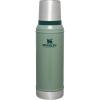 imageStanley Classic Legendary Vacuum Bottle 20 oz  Wide Mouth with Leakproof Cup Lid  Keep Drinks Hot or Cold  Packable for Travel  Insulated Stainless Steel Thermal Bottle  BPAFree  Matte BlackHammertone Green
