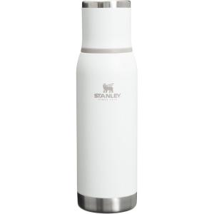 imageStanley AdventureToGo Vacuum Bottle 14 qt  Wide Mouth with Leakproof Cup Lid  Keep Drinks Hot or Cold  Packable for Travel  Insulated Stainless Steel Thermal Bottle  BPAFree  ToastFrost White